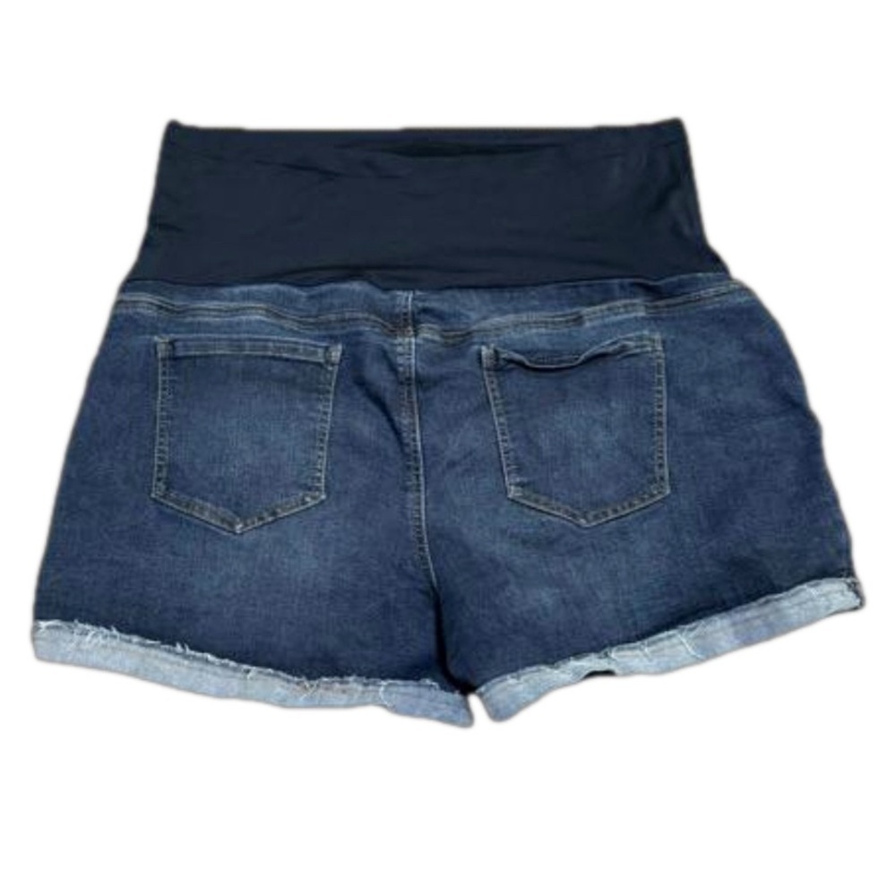 Time and Tru Maternity Denim Blue Jean Shorts Stretchy Belly Women Size 20 XXL - Picture 4 of 10